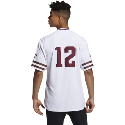 adidas Originals baseball jersey in white stripe