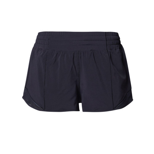 lululemon Hotty Hot 2.5 inch black low rise athletic shorts with lightweight running design and curved hem