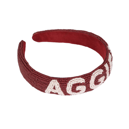 Capri Designs Texas A&M Aggies maroon headband with Aggies lettering detail