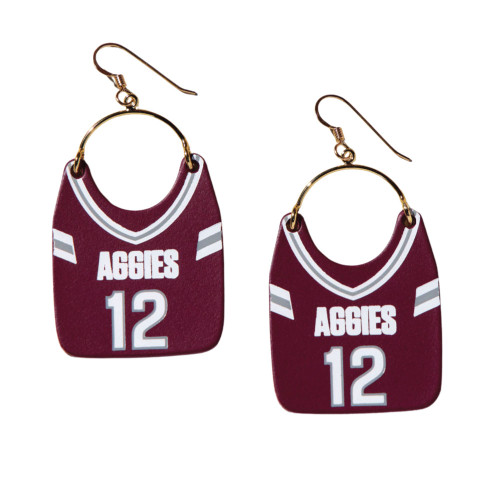 Nickel & Suede Maroon Charlie Jersey Earrings