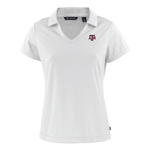 Cutter & Buck Texas A&M Aggies women’s white short sleeve polo with Texas A&M logo on the chest