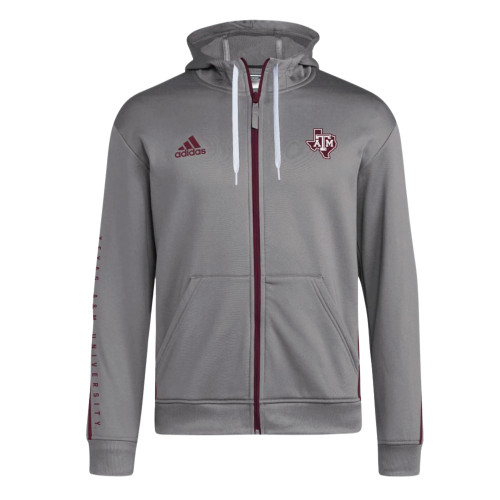 Adidas Men's Gray Sideline Full-Zip Knit Jacket