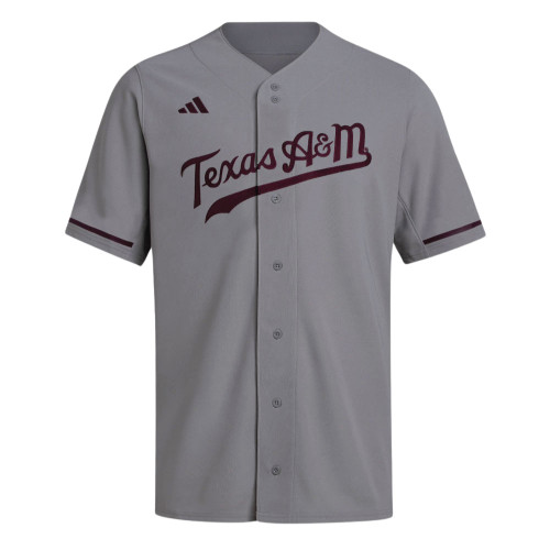 Texas A&M Adidas Gray Replica Script Baseball Jersey