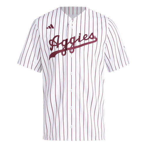 Adidas Replica White Script Aggies Pinstripe Jersey