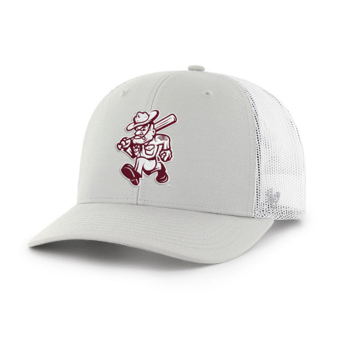 '47 Brand Texas A&M Aggies cream mesh trucker hat featuring the Ol Sarge mascot logo embroidered on the front with '47 branding on the side