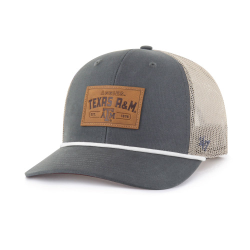 ’47 Brand Texas A&M Aggies grey mesh back cap with tan patch logo on front panel