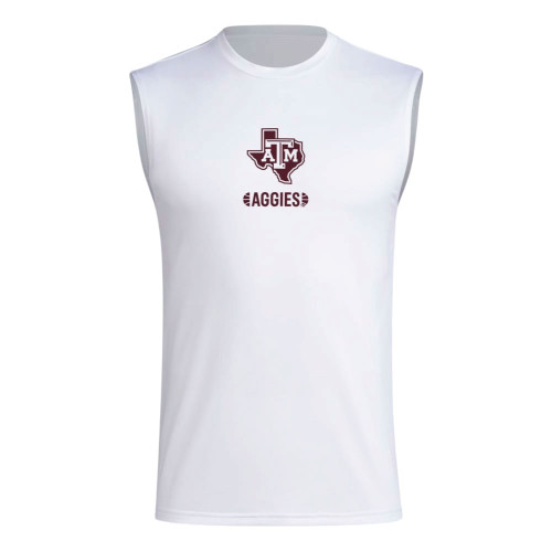 Adidas Men's White Lonestar Pregame Sleeveless Tank