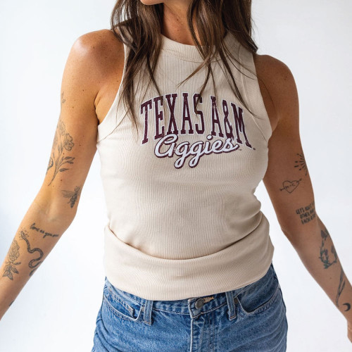 GameDay Social Women's Oatmeal Arch Ribbed Tank