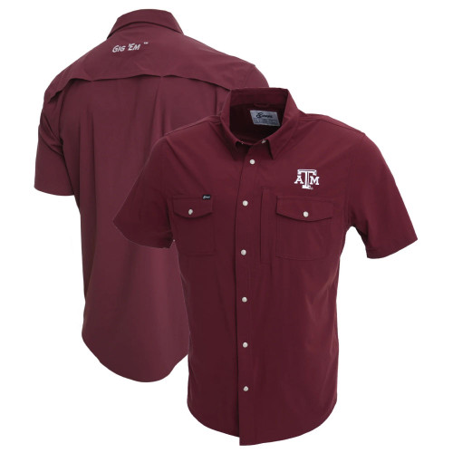 Snaps Clothing Co. Texas A&M Aggies maroon short sleeve snap button shirt with logo