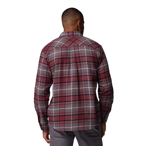 Columbia Men's Maroon Plaid Flare Gun Long Sleeve Flannel Shirt