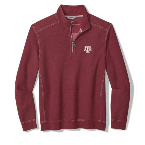 Tommy Bahama Texas A&M Aggies maroon quarter zip pullover with embroidered logo