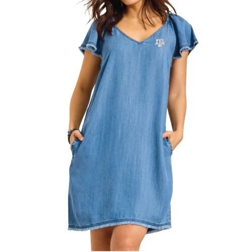 Tommy Bahama Texas A&M Aggies women’s blue v neck dress with embroidered logo