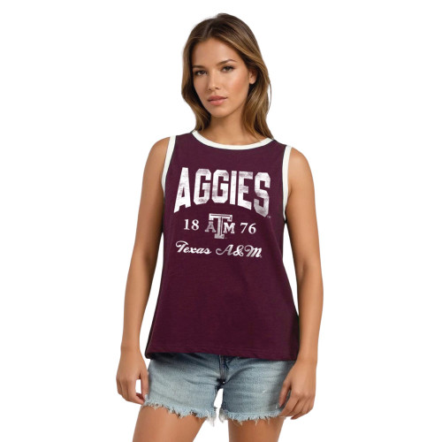 chicka-d Women's Maroon Tailgate Tank
