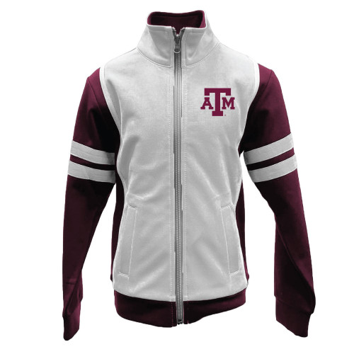 Wes & Willy Youth Maroon & White Tricot Track Jacket