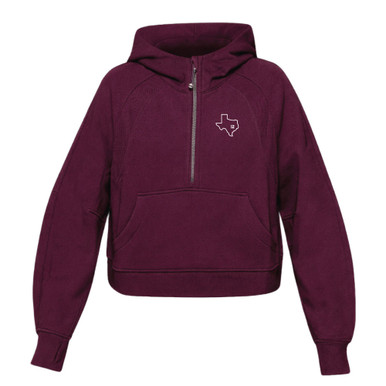 lululemon Cassis Scuba 1/2 Zip Hoodie - Texas 12 - Maroon U