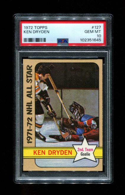 1972 Ken Dryden Topps #127 Canadians PSA 10