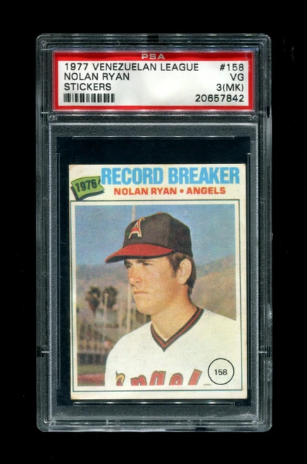 1977 Nolan Ryan Venezuelan League #158 Angels PSA 3(MK)