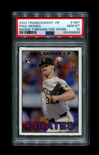 2024 Paul Skenes Topps Transcendent 1967 RC Through Years PSA 10