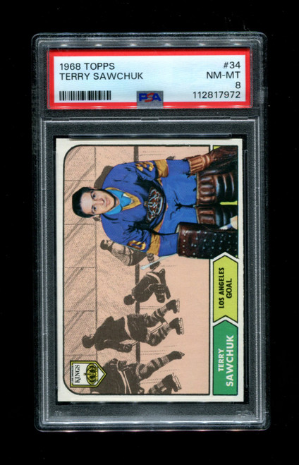 1968 Terry Sawchuk Topps #34 Kings PSA 8