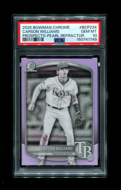 2025 Carson Williams Bowman Chrome Prospect Pearl Refractor PSA 10