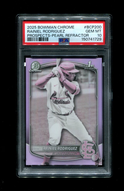 2025 Rainiel Rodriguez Bowman Chrome Prospects Pearl Refractor PSA 10