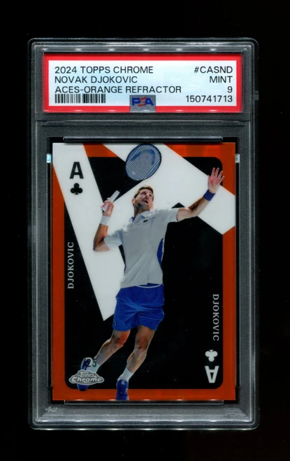 2024 Novak Djokovic Topps Chrome  Aces /25 Orange Refractor PSA 9