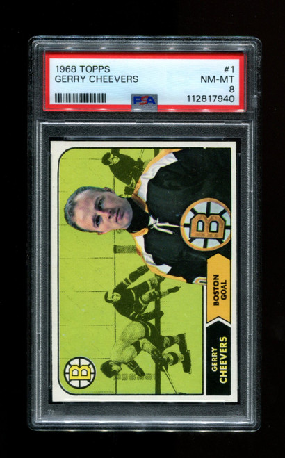 1968 Gerry Cheevers Topps #1 Bruins PSA 8