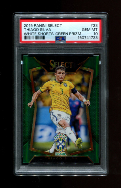 2015 Thiago Silva Select #23 White Shorts - Green Prizm /5 PSA 10