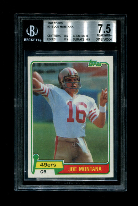 1981 Joe Montana Topps #216 RC 49ers BGS 7.5