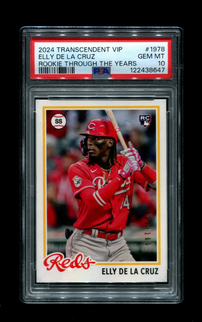 2024 Elly De La Cruz Topps Transcendent VIP RC 1978 Through Years /100 PSA 10