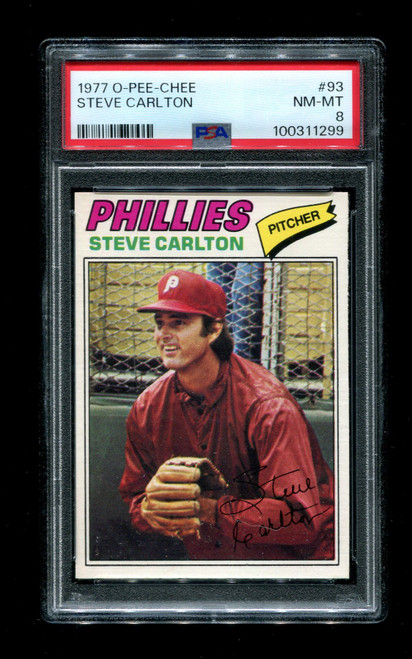 1977 Steve Carlton O-Pee-Chee #93 Phillies PSA 8