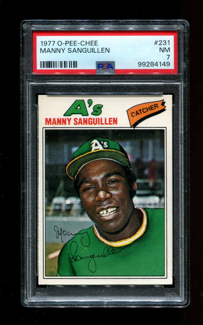 1977 Manny Sanguillen O-Pee-Chee #231 Athletics PSA 7