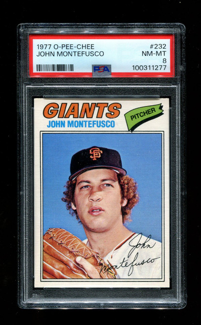 1977 John Montefusco O-Pee-Chee #232 Giants PSA 8