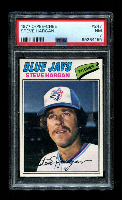 1977 Steve Hargan O-Pee-Chee #247 Blue Jays PSA 7