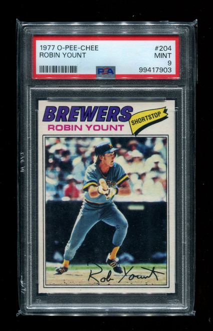 1977 Robin Yount O-Pee-Chee #204 Brewers PSA 9