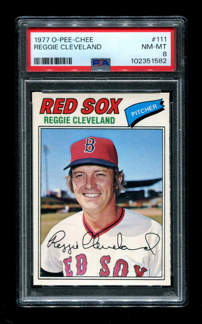 1977 Reggie Cleveland O-Pee-Chee #111 Red Sox PSA 8
