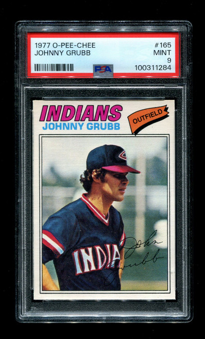 1977 Johnny Grubb O-Pee-Chee #165 Indians PSA 9