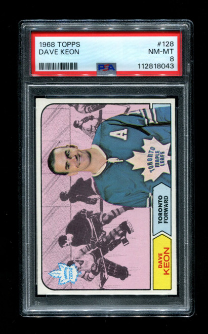 1968 Dave Keon Topps #128 Maple Leafs PSA 8
