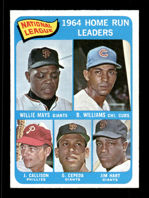 1965 N.L. Home Run Leaders O-Pee-Chee #4 Mays, Williams, Cepeda *5316