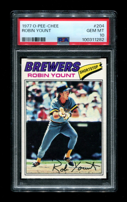 1977 Robin Yount O-Pee-Chee #204 Brewers PSA 10