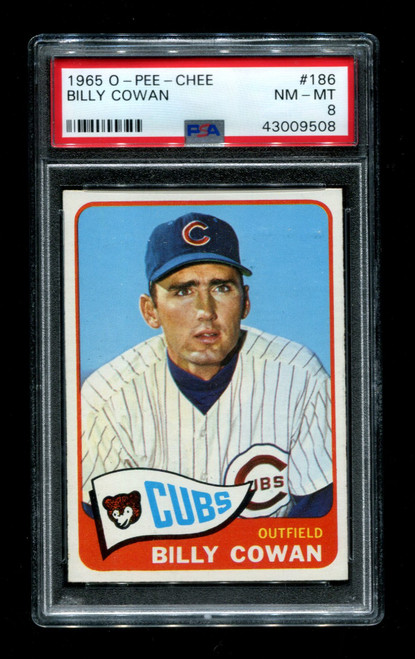 1965 Billy Cowan O-Pee-Chee #186 Cubs PSA 8
