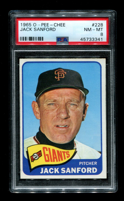 1965 Jack Sanford O-Pee-Chee #228 Giants PSA 8
