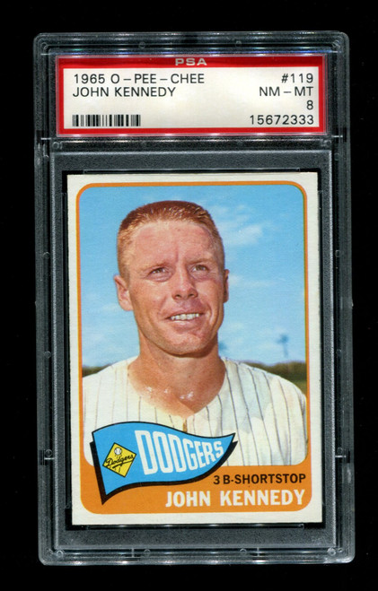 1965 John Kennedy O-Pee-Chee #119 Dodgers PSA 8