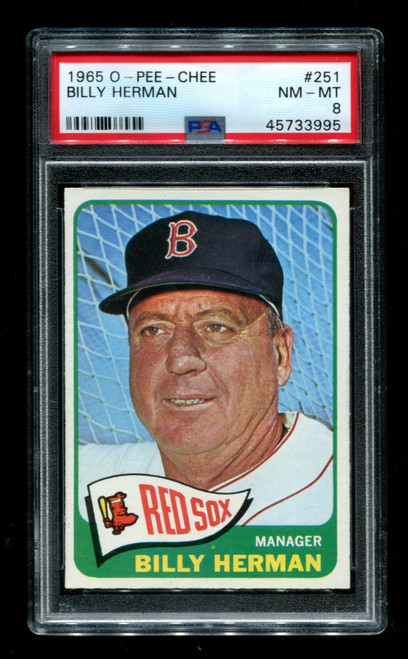 1965 Billy Herman O-Pee-Chee #251 Red Sox PSA 8