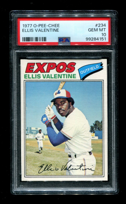 1977 Ellis Valentine O-Pee-Chee #234 Expos PSA 10