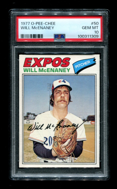 1977 Will McEnaney O-Pee-Chee #50 Expos PSA 10