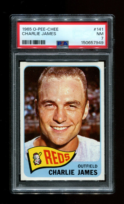 1965 Charlie James O-Pee-Chee #141 Reds PSA 7