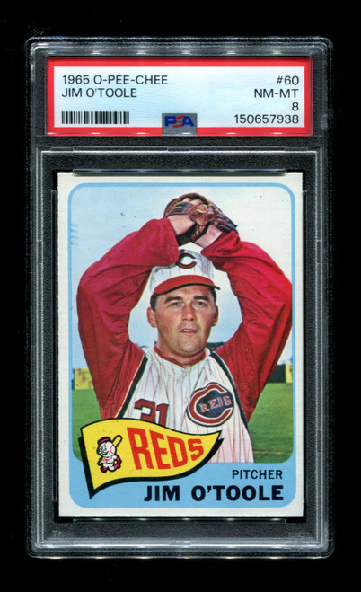 1965 Jim O'toole O-Pee-Chee #60 Reds PSA 8