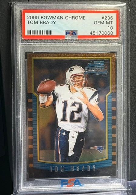 2000 Tom Brady Bowman Chrome #236 Rookie Patriots PSA 10