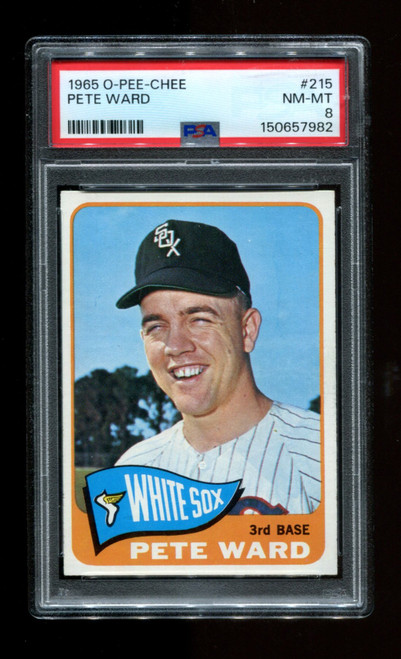1965 Pete Ward O-Pee-Chee Rookie #215 White Sox PSA 8